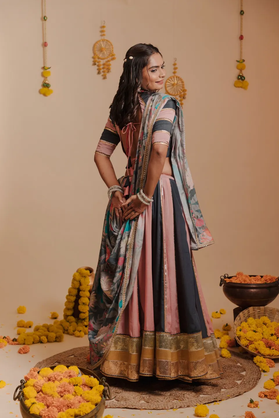Leher — Bandhani chaniya choli for Navratri