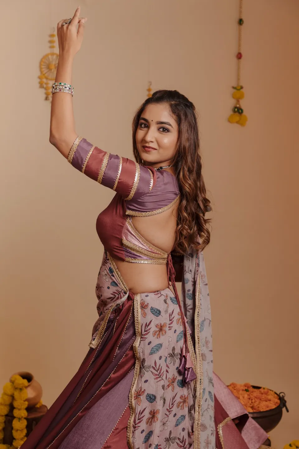 Sandhya Rang — Gota Patti garba wear in Premium silk, hand-embroidered by Nirali Amin, Vadodara
