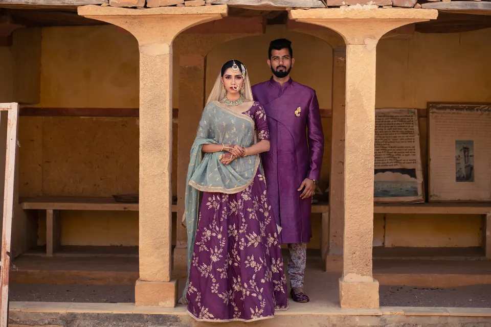 Couples by Nirali Amin — lehengas and sherwanis, together, photograph 3
