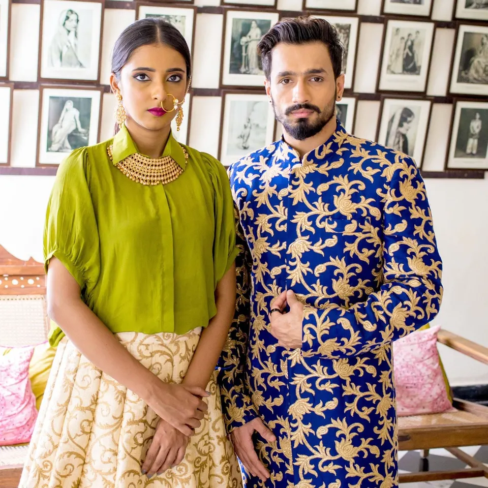 Couples by Nirali Amin — lehengas and sherwanis, together, photograph 6