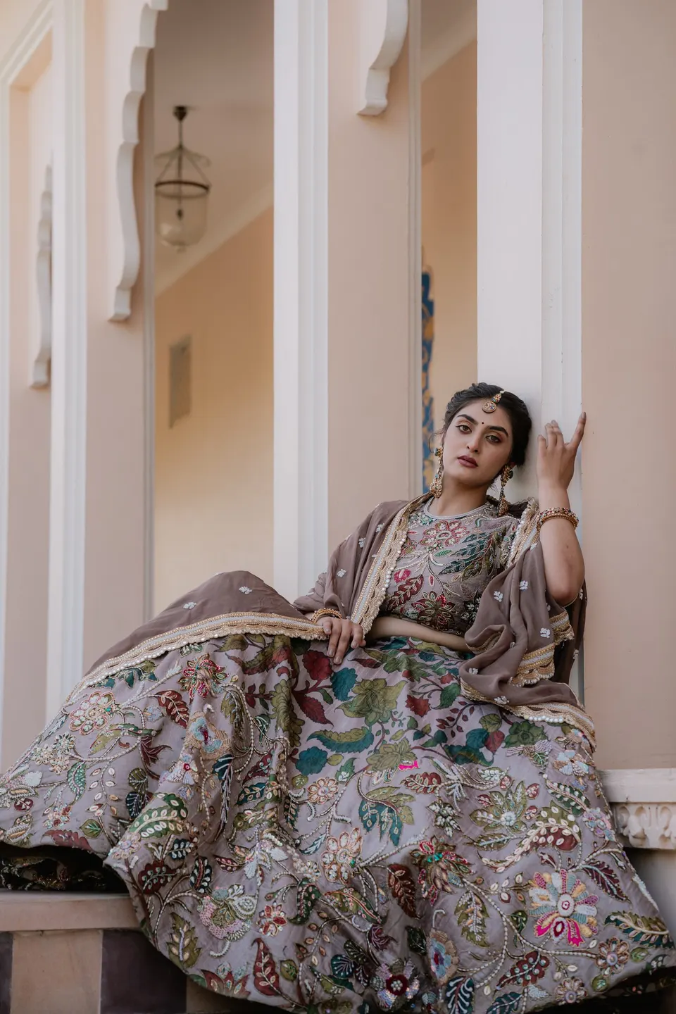 Multani Mahel — Aari reception wear in Silk, hand-embroidered by Nirali Amin, Vadodara