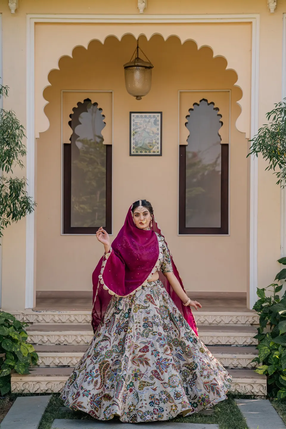 Moti Darbar — Aari reception wear in Silk, hand-embroidered by Nirali Amin, Vadodara
